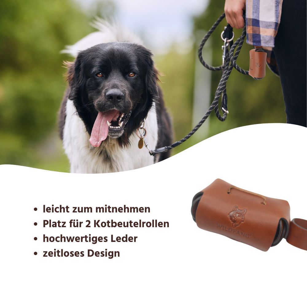 Kotbeutel Spender aus Leder-Hundespielzeug-Wildfang-