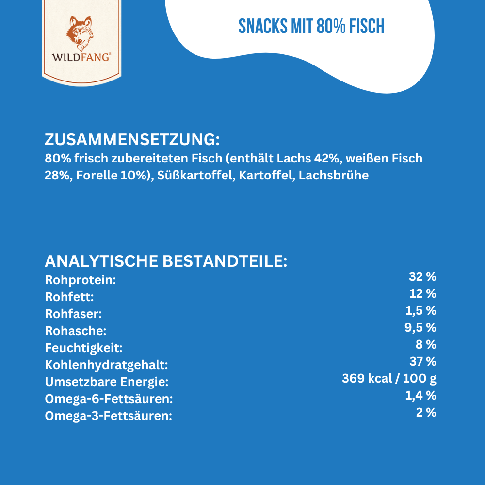 Snacks mit 80% Fisch - getreidefrei - 3er Set-Hundefutter-Wildfang-