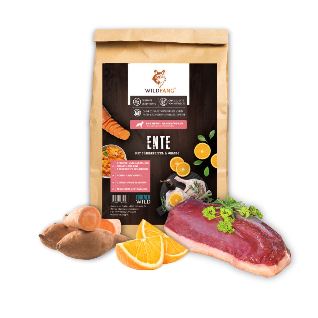 Adult Trockenfutter Sparpack 2 x 2 kg mit Ente - getreidefrei-Hundefutter-Wildfang-