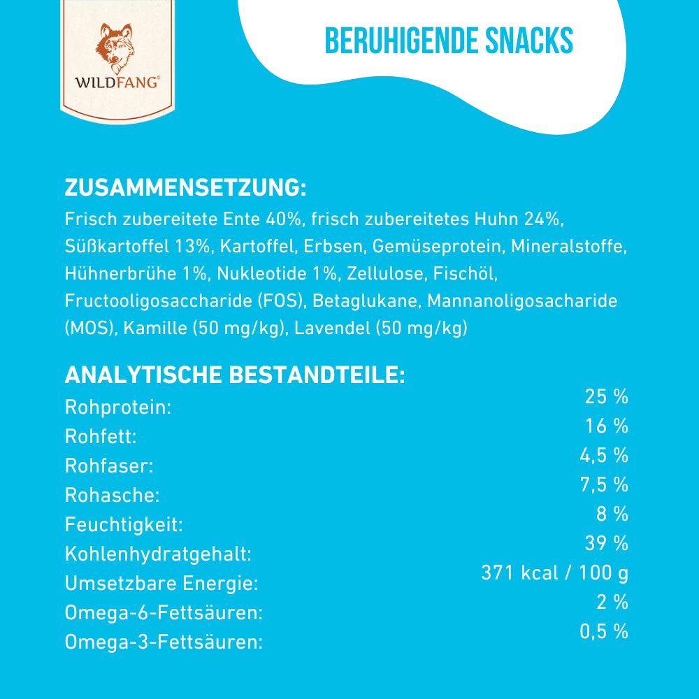 Beruhigende Snacks für Hunde mit Ente & Huhn - getreidefrei - 3er Set-Hundefutter-Wildfang-