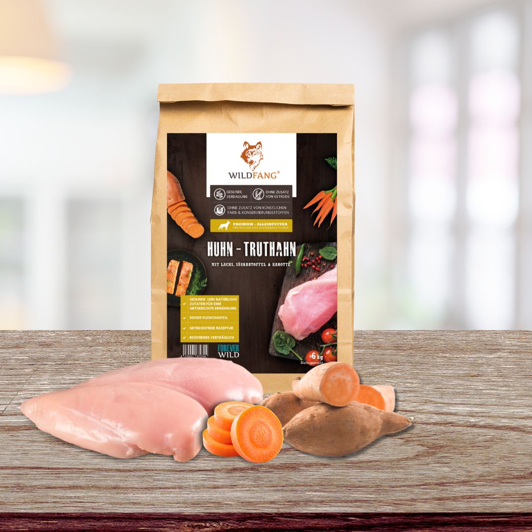 Junior Trockenfutter mit Huhn für Welpen - getreidefrei-Hundefutter-Wildfang-