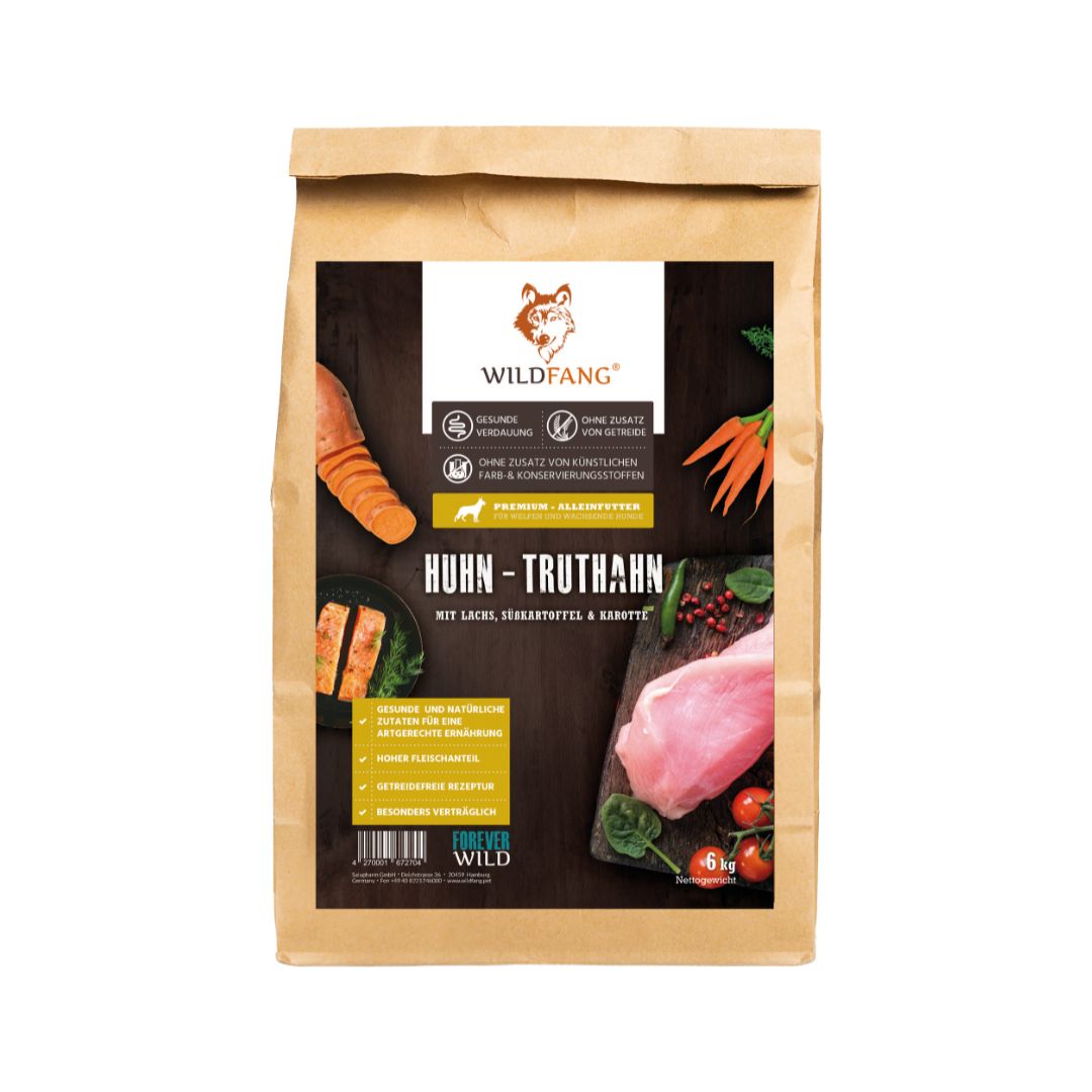 Junior Trockenfutter mit Huhn für Welpen - getreidefrei-Hundefutter-Wildfang-