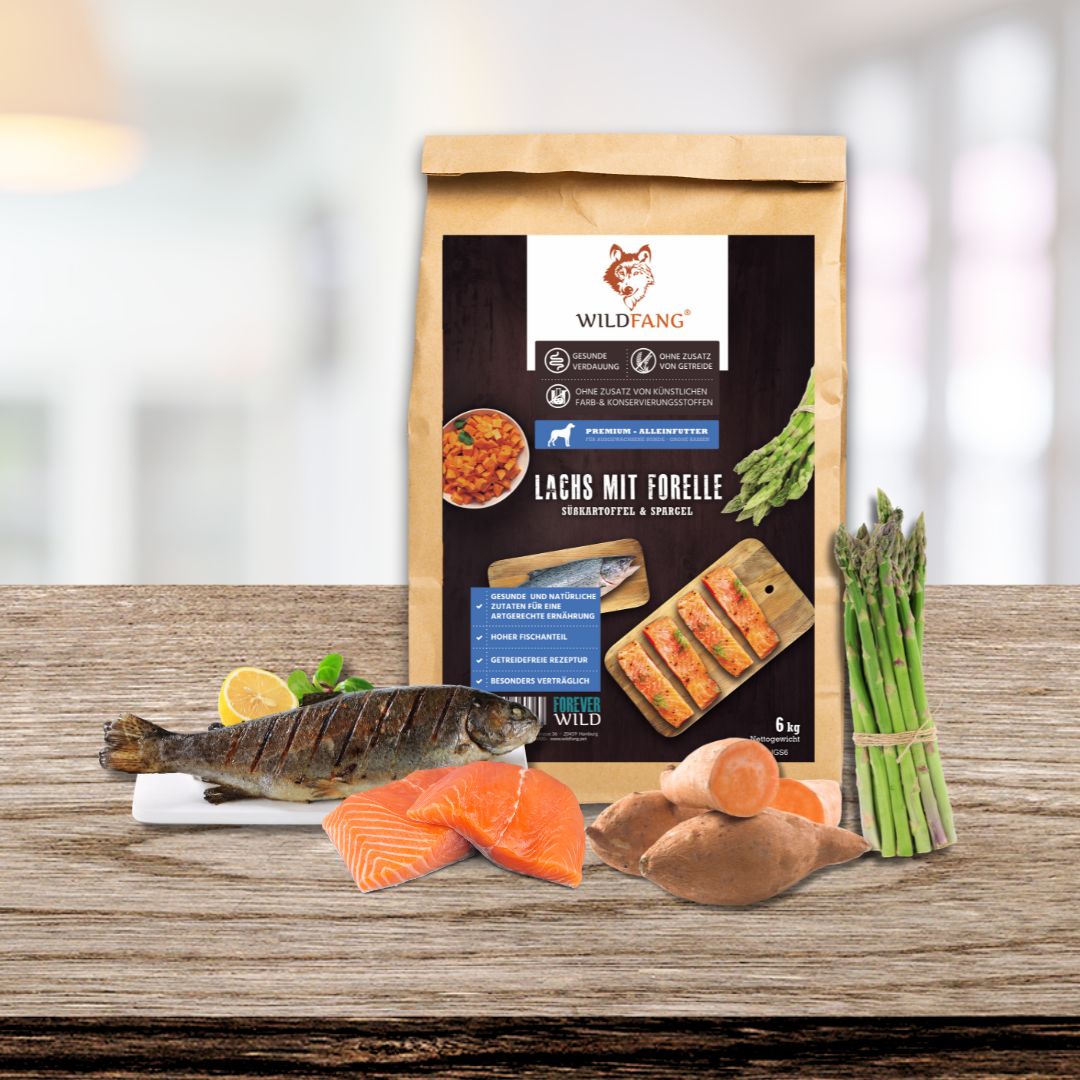 Maxi Adult Trockenfutter Sparpack 2 x 2 kg mit Lachs und Forelle - getreidefrei-Hundefutter-Wildfang-