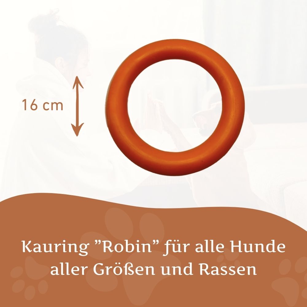 Kauspielzeug Kauring "Robin" - 100% Naturkautschuk-Hundespielzeug-Wildfang-