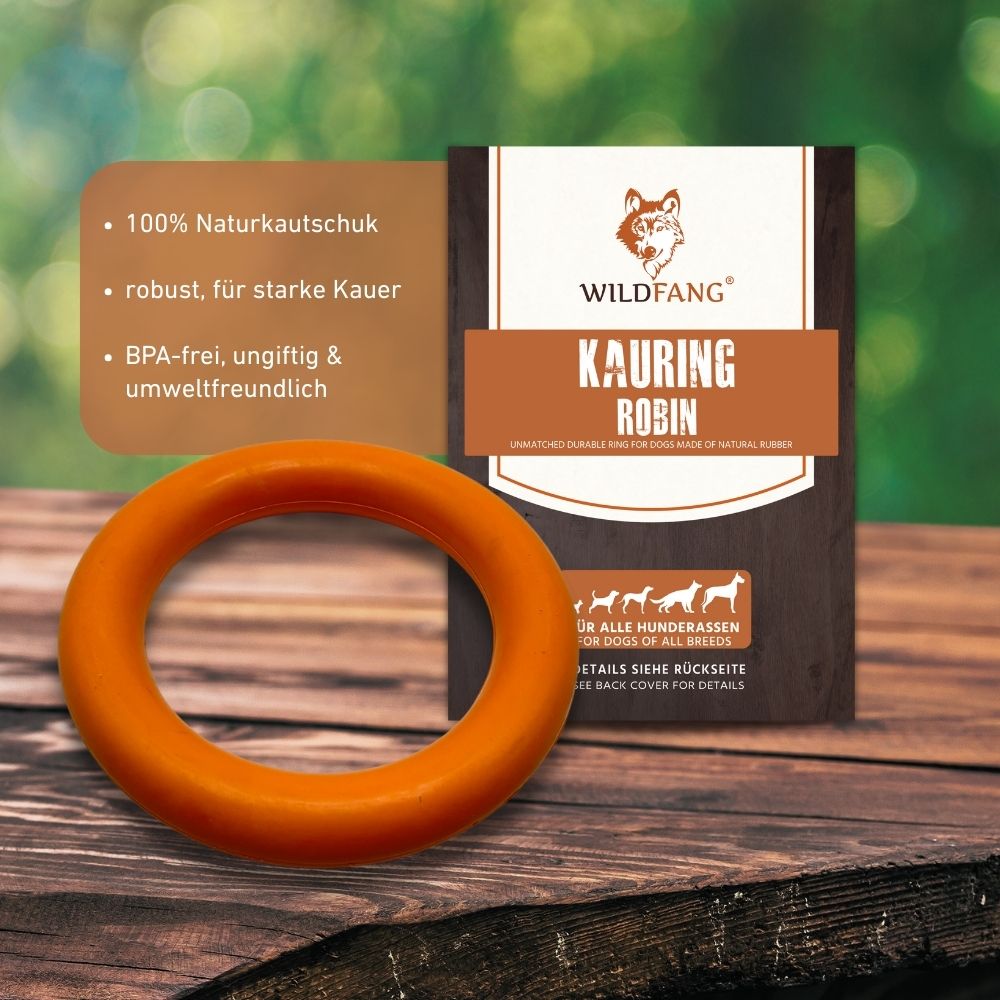 Kauspielzeug Kauring "Robin" - 100% Naturkautschuk-Hundespielzeug-Wildfang-