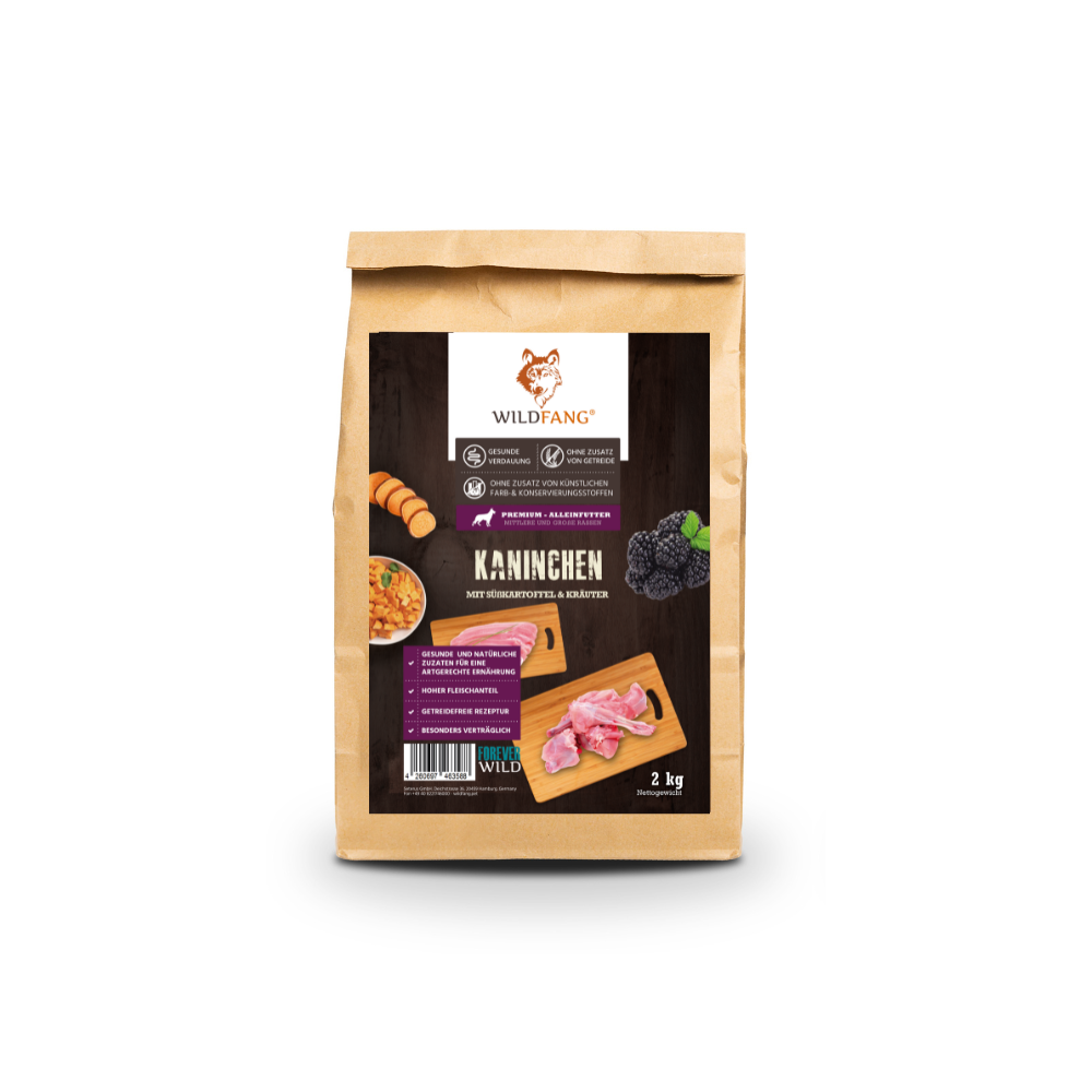 Adult Probierpaket Trockenfutter - getreidefrei-Hundefutter-Wildfang-6 x Kaninchen-