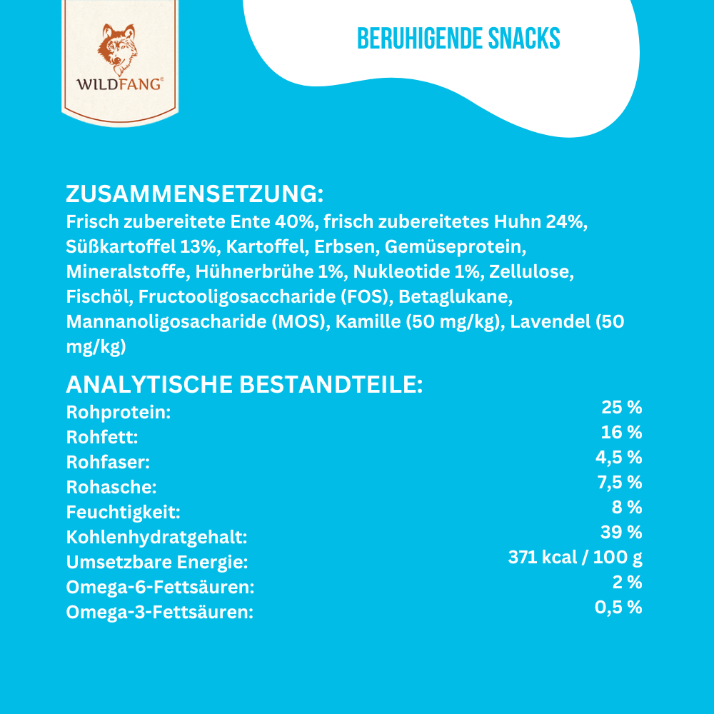 Beruhigende Snacks für Hunde mit Ente & Huhn - getreidefrei - 3er Set-Hundefutter-Wildfang-