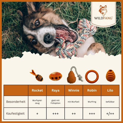 Kauspielzeug Rugbysnacker "Raya" - 100% Naturkautschuk-Hundespielzeug-Wildfang-