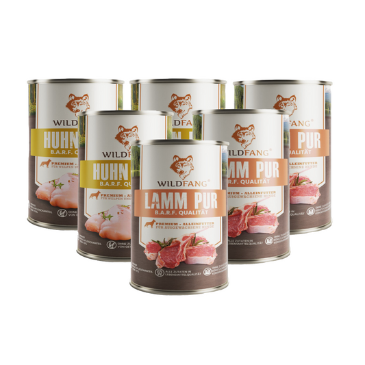 Nassfutter Mix 6 x 400g - BARF Qualität-Hundefutter-Wildfang-