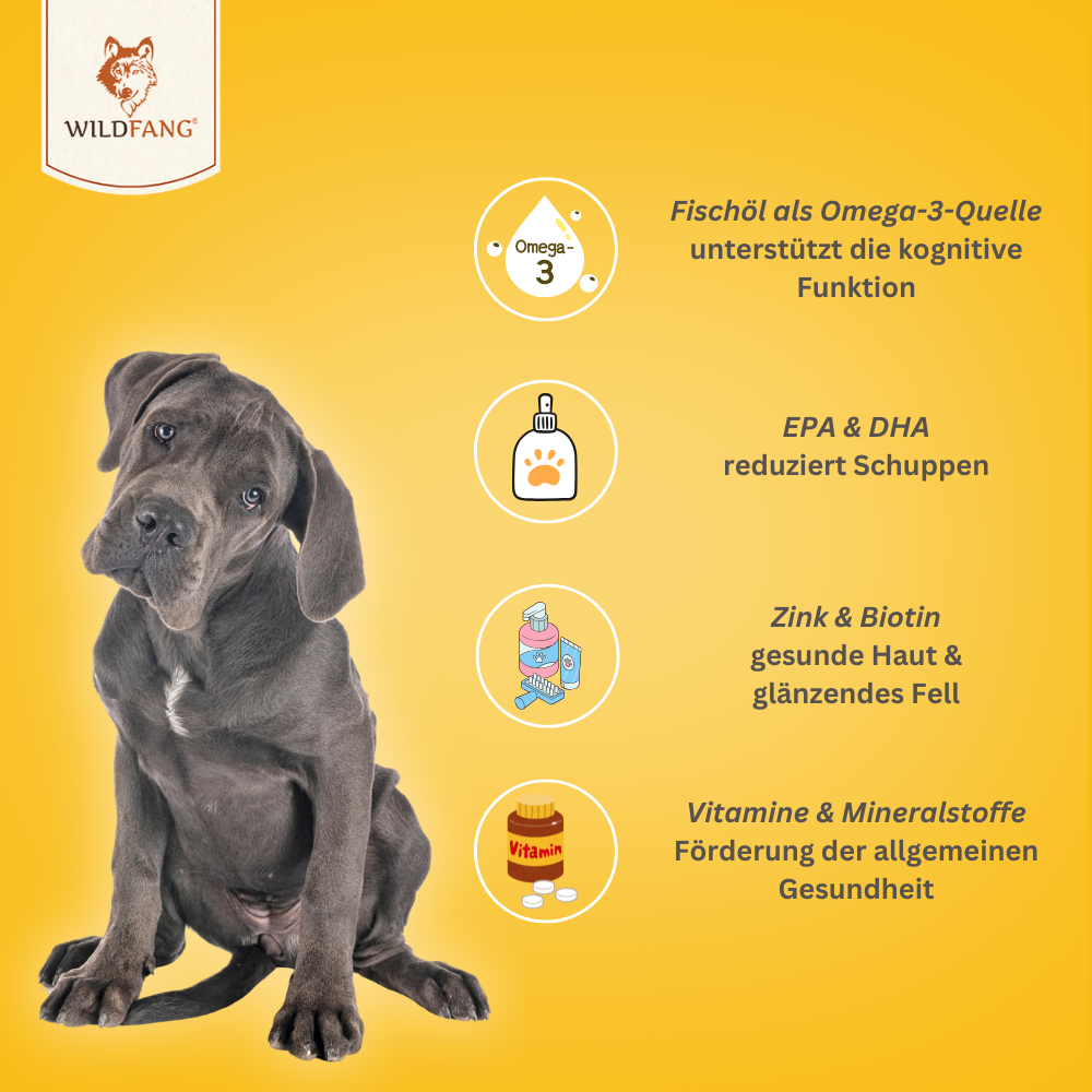 Snacks für Haut und Fell - getreidefrei - 3er Set-Hundefutter-Wildfang-