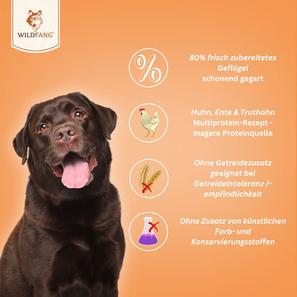 Snacks mit 80% Geflügel - getreidefrei - 3er Set-Hundefutter-Wildfang-
