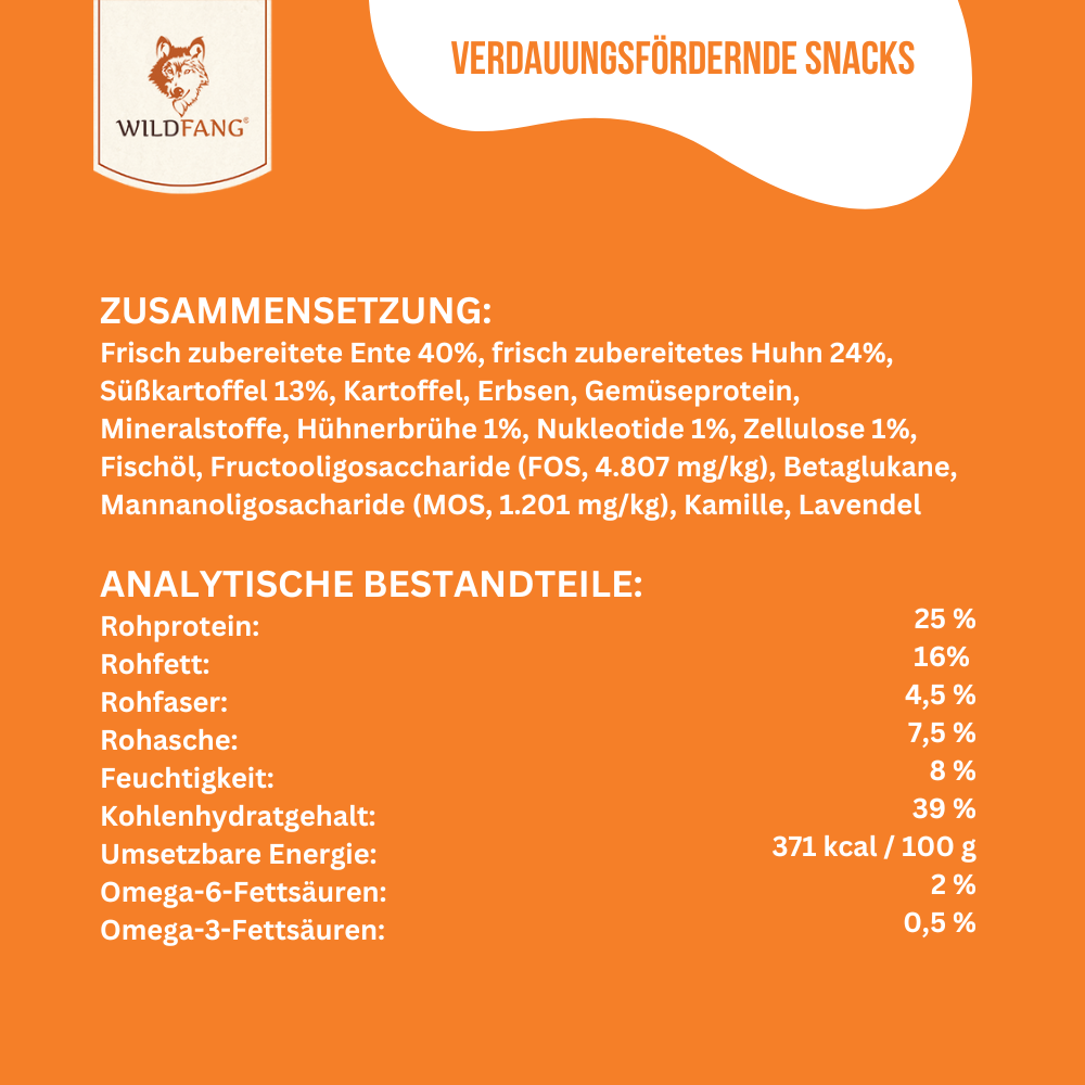 Verdauungsfördernde Snacks - getreidefrei - 3er Set-Hundefutter-Wildfang-