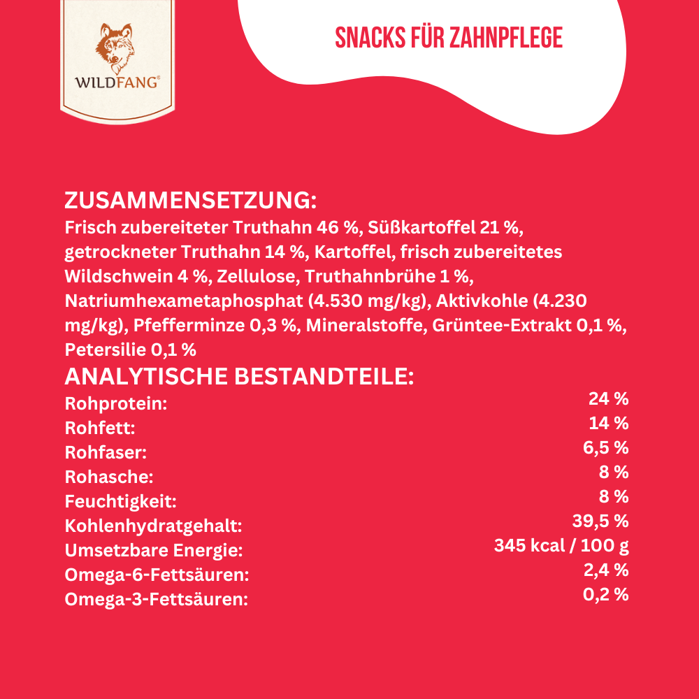 Zahnpflege Snacks - getreidefrei - 3er Set-Hundefutter-Wildfang-