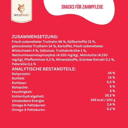 Zahnpflege Snacks - getreidefrei - 3er Set-Hundefutter-Wildfang-