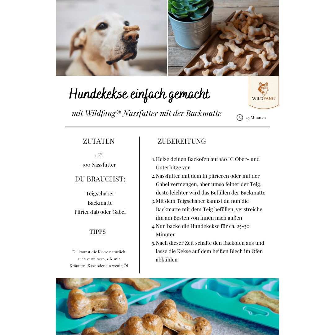 Backmatte - mit Rezeptkarten-Hundebedarf-Wildfang-