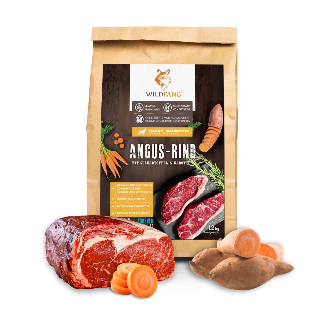 Adult Trockenfutter Sparpack 2 x 2 kg mit Angus Rind - getreidefrei-Hundefutter-Wildfang-