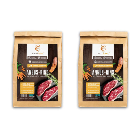 Adult Trockenfutter Sparpack 2 x 2 kg mit Angus Rind - getreidefrei-Hundefutter-Wildfang-