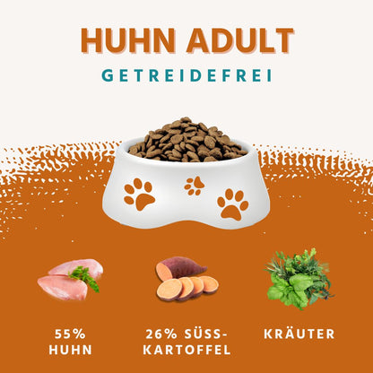 Adult Trockenfutter Sparpack 2 x 2 kg mit Huhn & Kräuter - getreidefrei-Hundefutter-Wildfang-