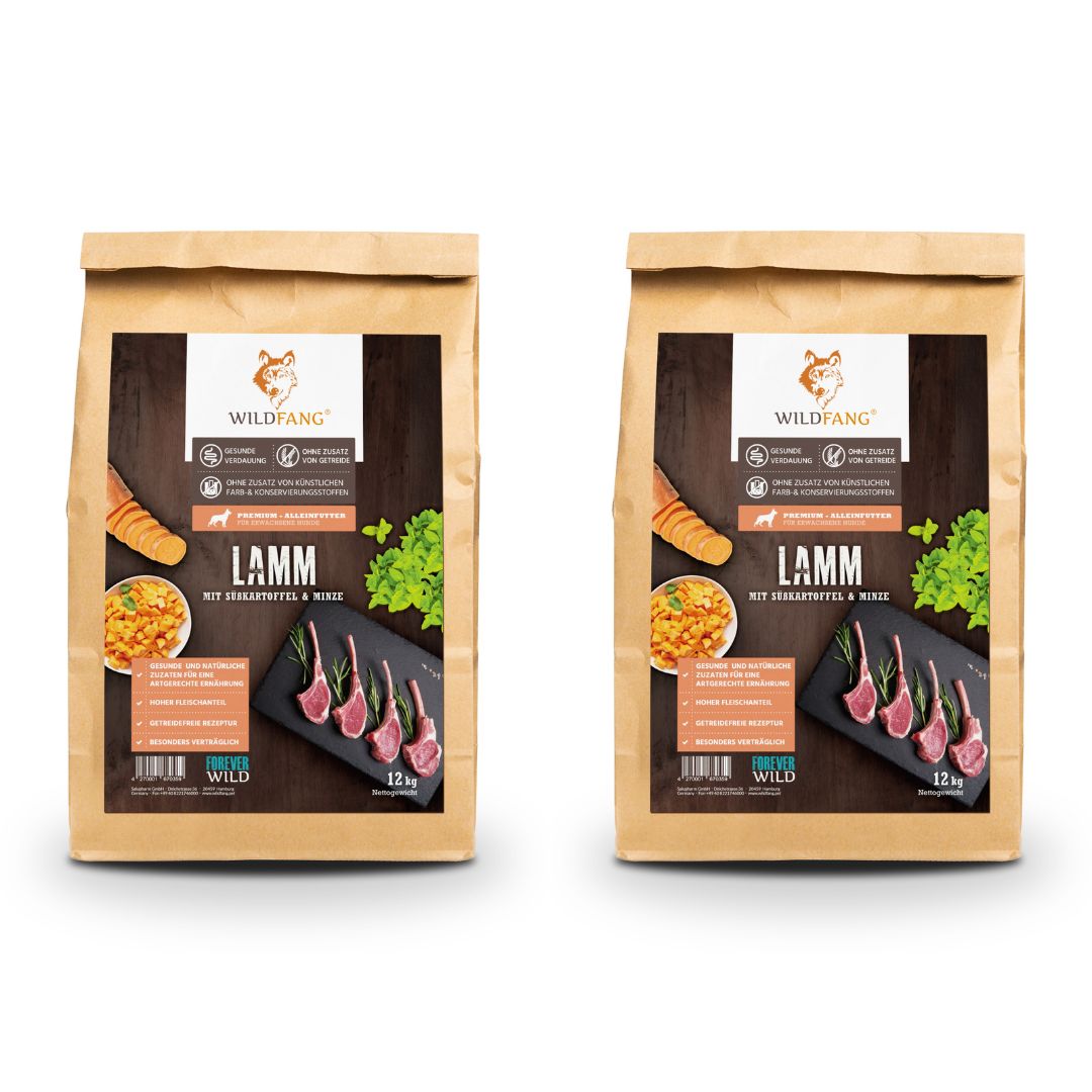Adult Trockenfutter Sparpack 2 x 2 kg mit Lamm - getreidefrei-Hundefutter-Wildfang-