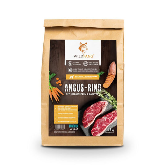 Adult Trockenfutter mit Angus Rind - getreidefrei-Hundefutter-Wildfang-