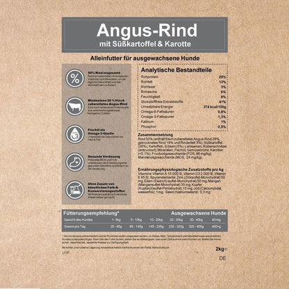 Adult Trockenfutter mit Angus Rind - getreidefrei-Hundefutter-Wildfang-
