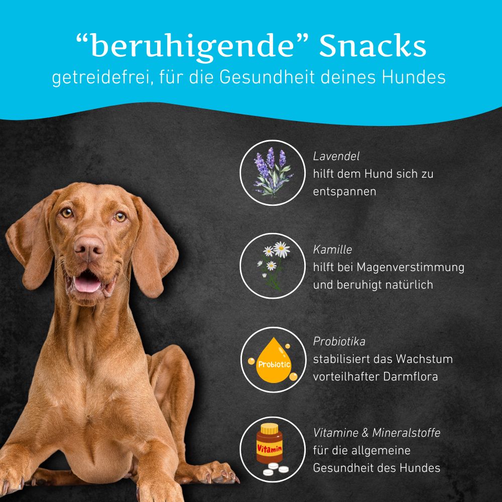 Beruhigende Snacks für Hunde mit Ente & Huhn - getreidefrei - 3er Set-Hundefutter-Wildfang-