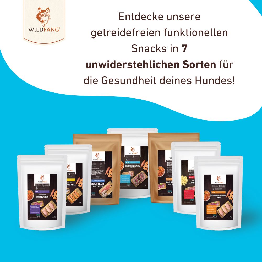 Beruhigende Snacks für Hunde mit Ente & Huhn - getreidefrei - 3er Set-Hundefutter-Wildfang-
