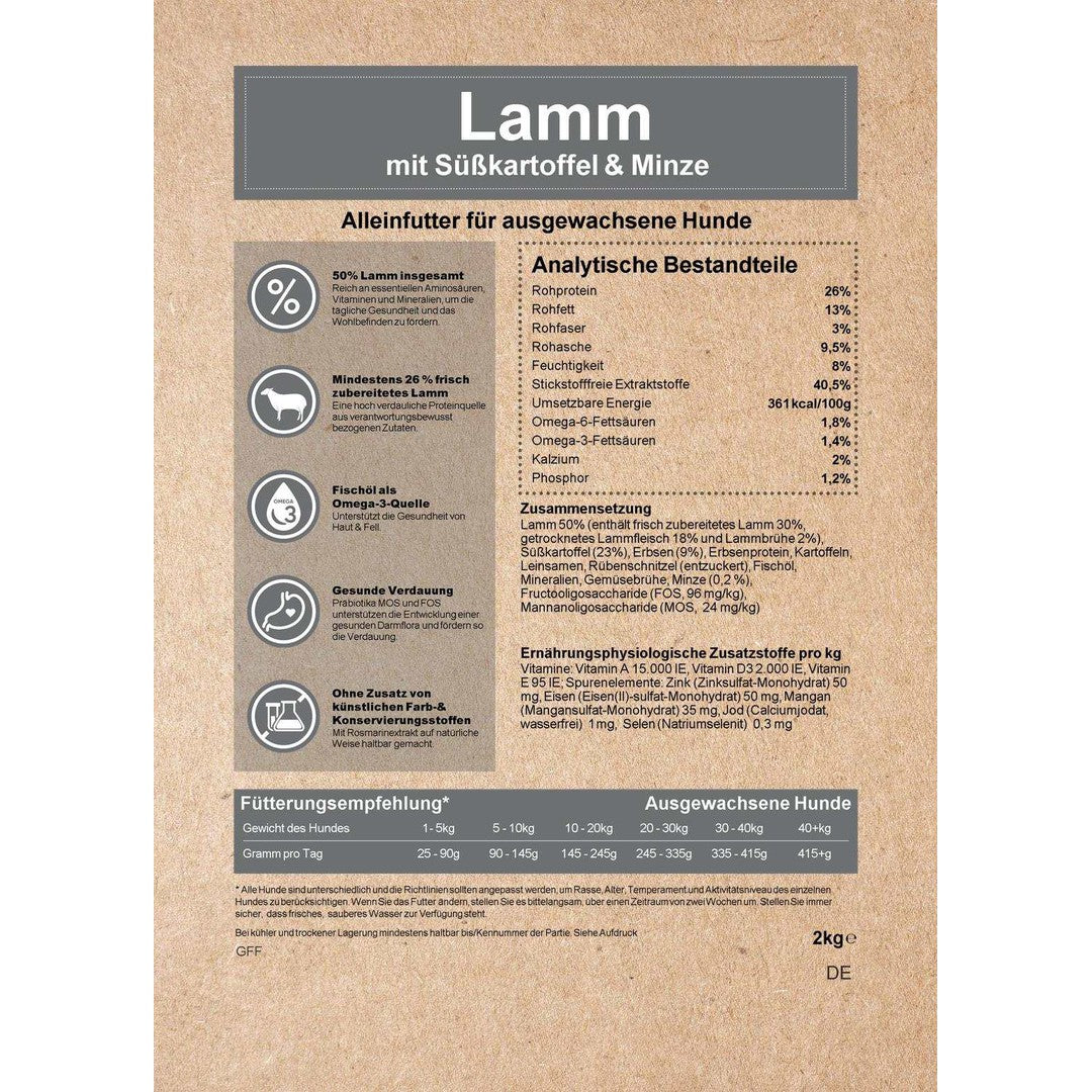 Futterpaket Lamm - getreidefreies Trocken- und Nassfutter-Hundefutter-Wildfang-
