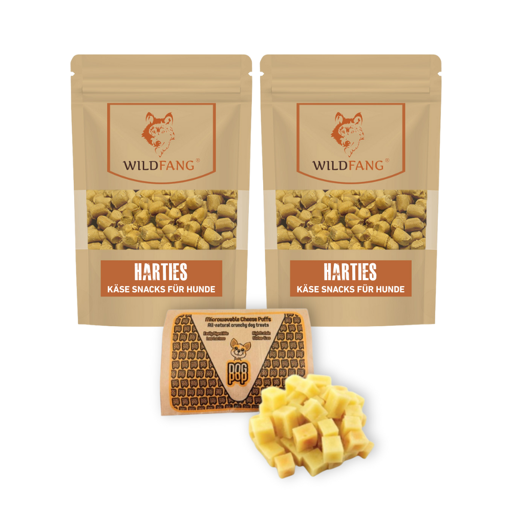 Käse Snacks Mix - Käse-Popcorn & Harties - getreidefrei-Hundefutter-Wildfang-