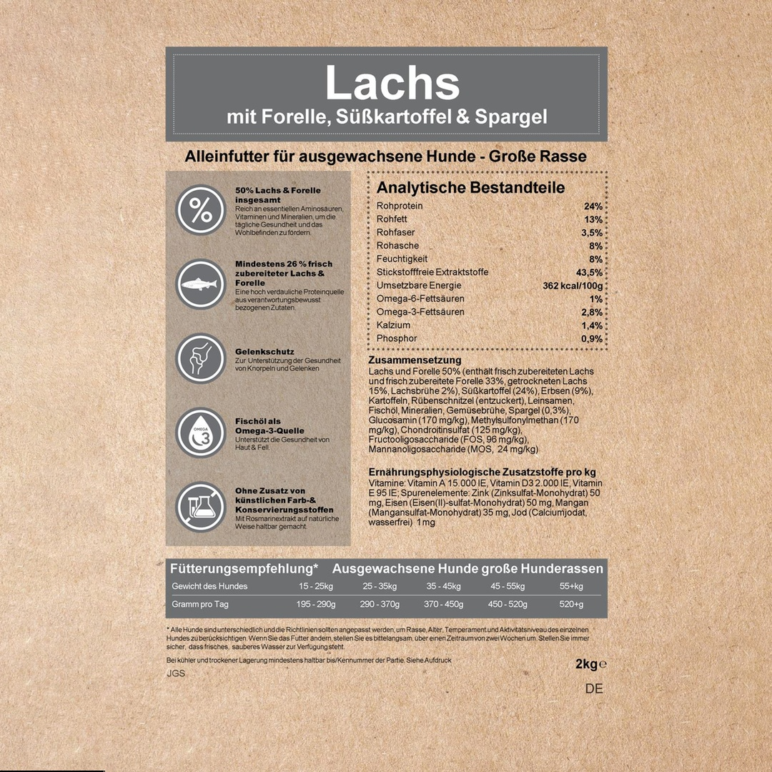 Maxi Adult Trockenfutter mit Lachs und Forelle - ideal für große Hunderassen - getreidefrei-Hundefutter-Wildfang-