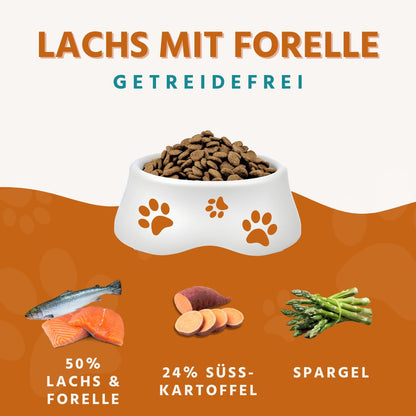 Maxi Adult Trockenfutter Sparpack 2 x 2 kg mit Lachs und Forelle - getreidefrei-Hundefutter-Wildfang-