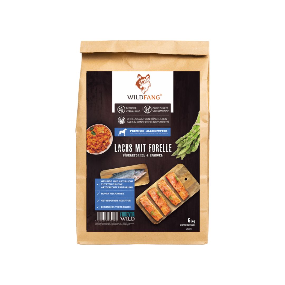 Maxi Adult Trockenfutter mit Lachs und Forelle - ideal für große Hunderassen - getreidefrei-Hundefutter-Wildfang-