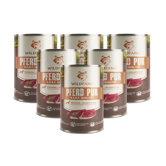 Nassfutter Pferd pur - BARF Qualität - 6er Set-Hundefutter-Wildfang-