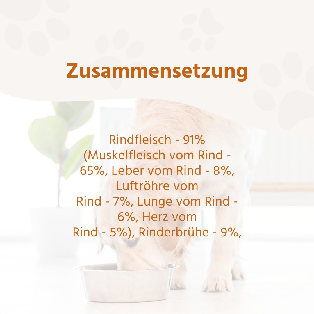 Nassfutter Rind pur - BARF Qualität - 6er Set-Hundefutter-Wildfang-