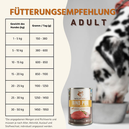 Nassfutter Rind pur - BARF Qualität - 6er Set-Hundefutter-Wildfang-
