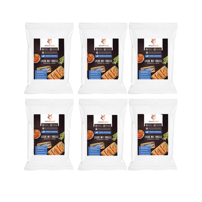 Adult Probierpaket Trockenfutter - getreidefrei-Hundefutter-Wildfang-6 x Lachs mit Forelle-