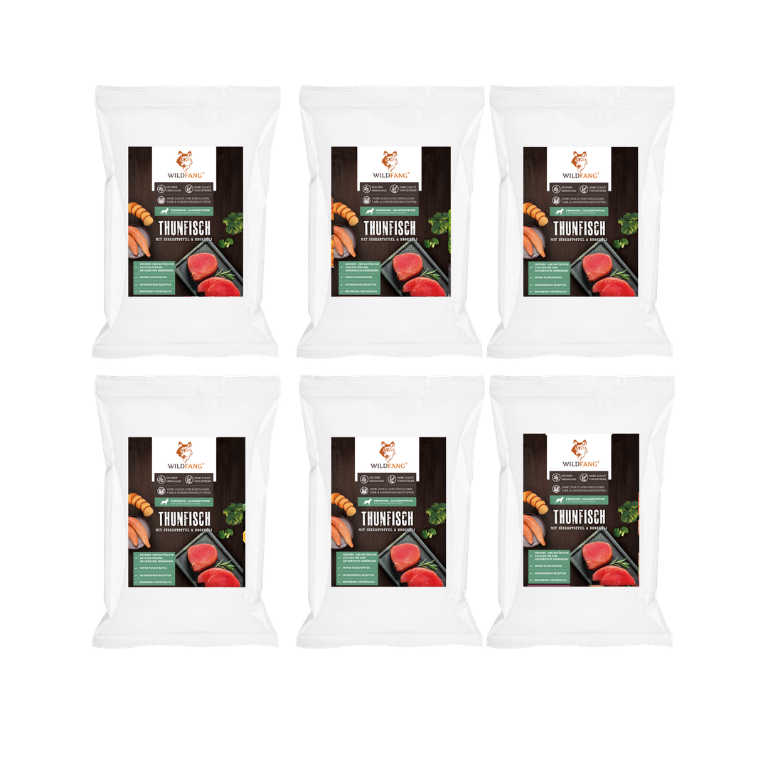 Adult Probierpaket Trockenfutter - getreidefrei-Hundefutter-Wildfang-6 x Thunfisch-