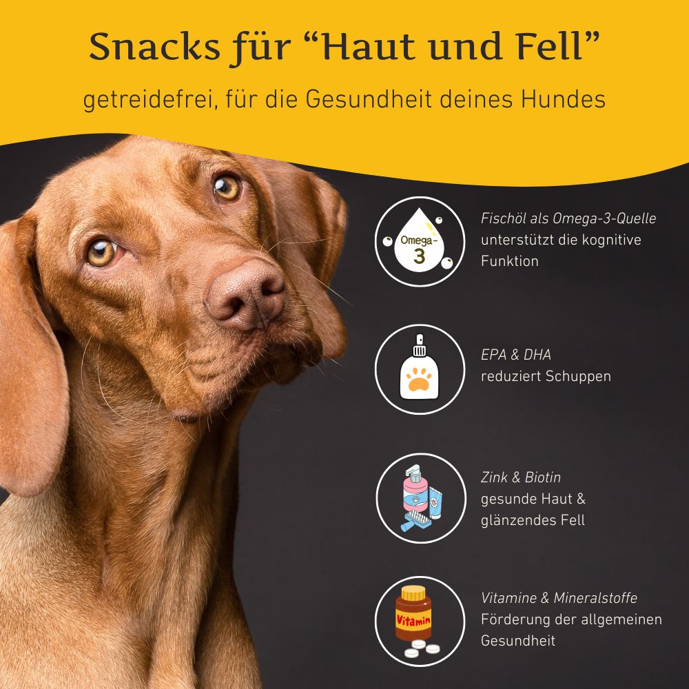 Snacks für Haut und Fell - getreidefrei-Hundefutter-Wildfang-