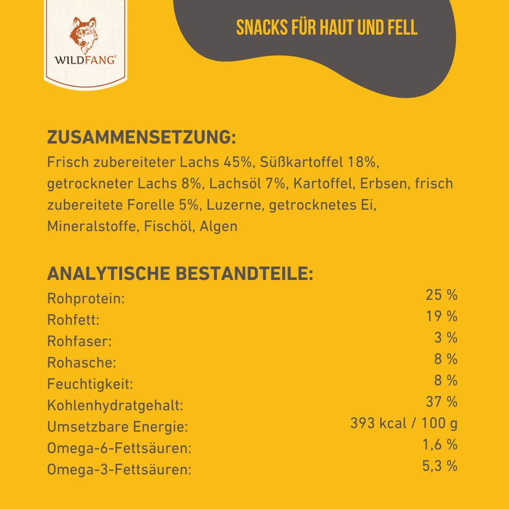 Snacks für Haut und Fell - getreidefrei-Hundefutter-Wildfang-