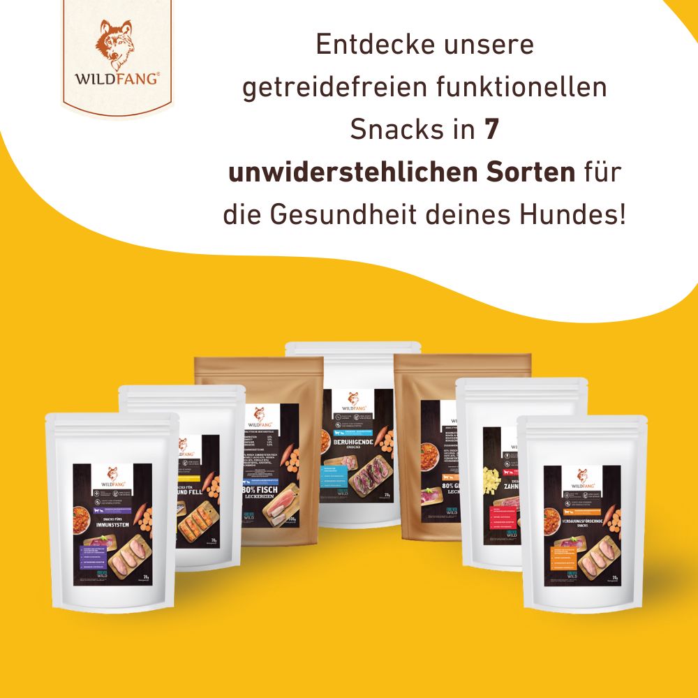 Snacks für Haut und Fell - getreidefrei-Hundefutter-Wildfang-