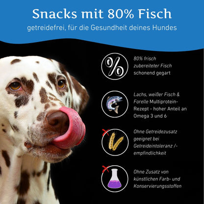 Snacks mit 80% Fisch - getreidefrei - 3er Set-Hundefutter-Wildfang-