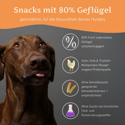 Snacks mit 80% Geflügel - getreidefrei - 3er Set-Hundefutter-Wildfang-
