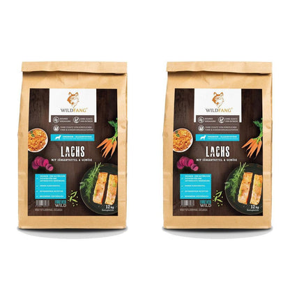 Junior Trockenfutter Sparpack 2 x 2 kg mit Lachs - getreidefrei - für Welpen-Hundefutter-Wildfang-