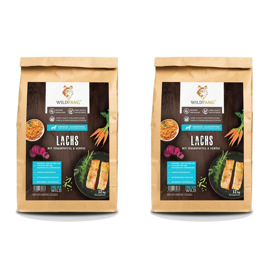 Junior Trockenfutter Sparpack 2 x 2 kg mit Lachs - getreidefrei - für Welpen-Hundefutter-Wildfang-