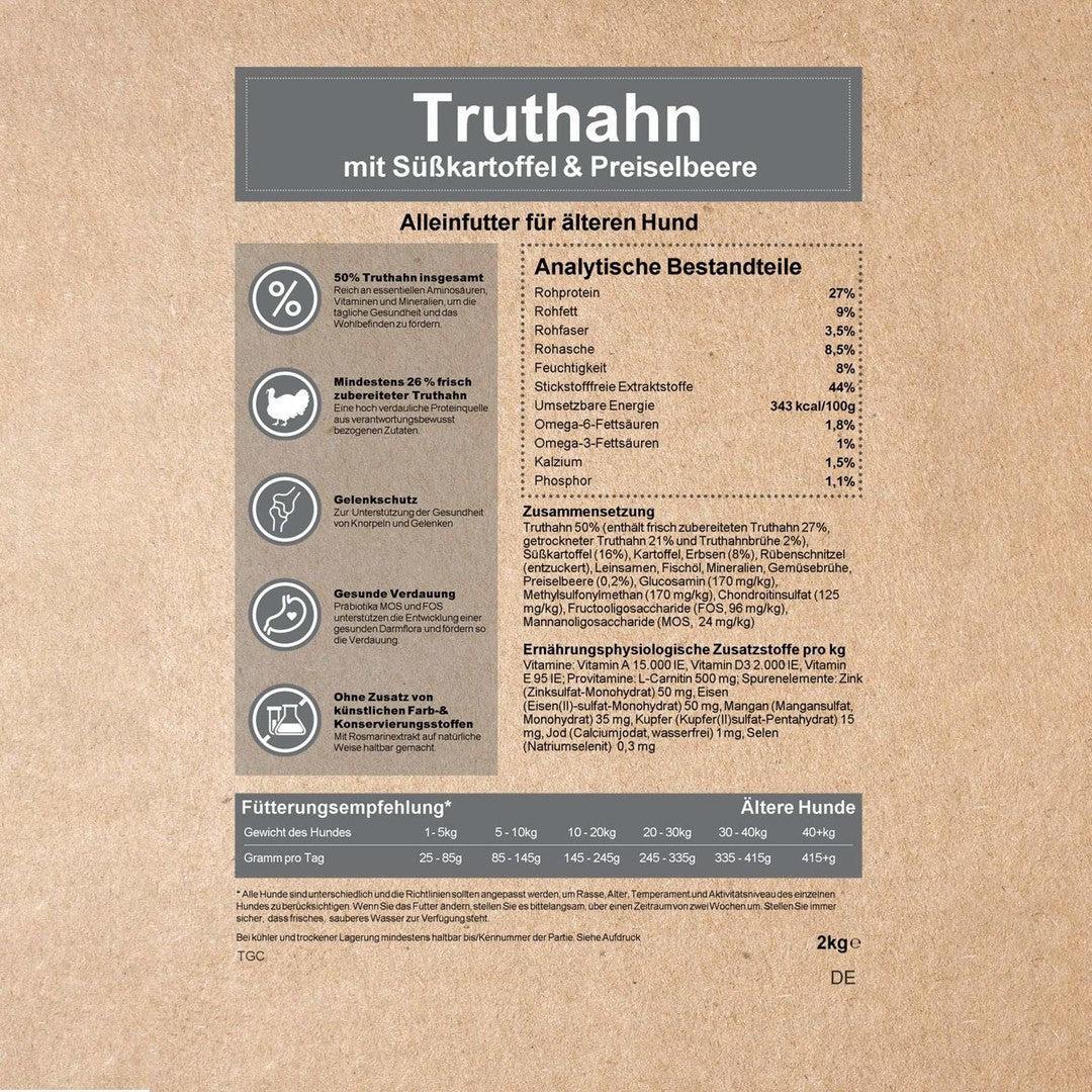 Trockenfutter Sparpack 2 x 2 kg mit Truthahn - getreidefrei-Hundefutter-Wildfang-