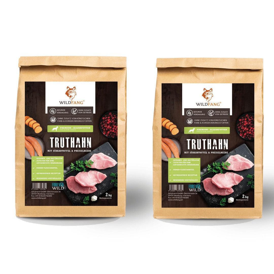 Trockenfutter Sparpack 2 x 2 kg mit Truthahn - getreidefrei-Hundefutter-Wildfang-