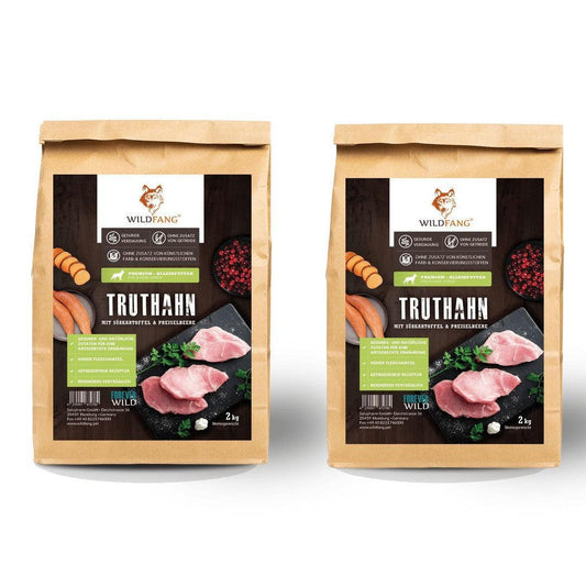 Sensitive Trockenfutter Sparpack 2 x 2 kg mit Truthahn - getreidefrei-Hundefutter-Wildfang-