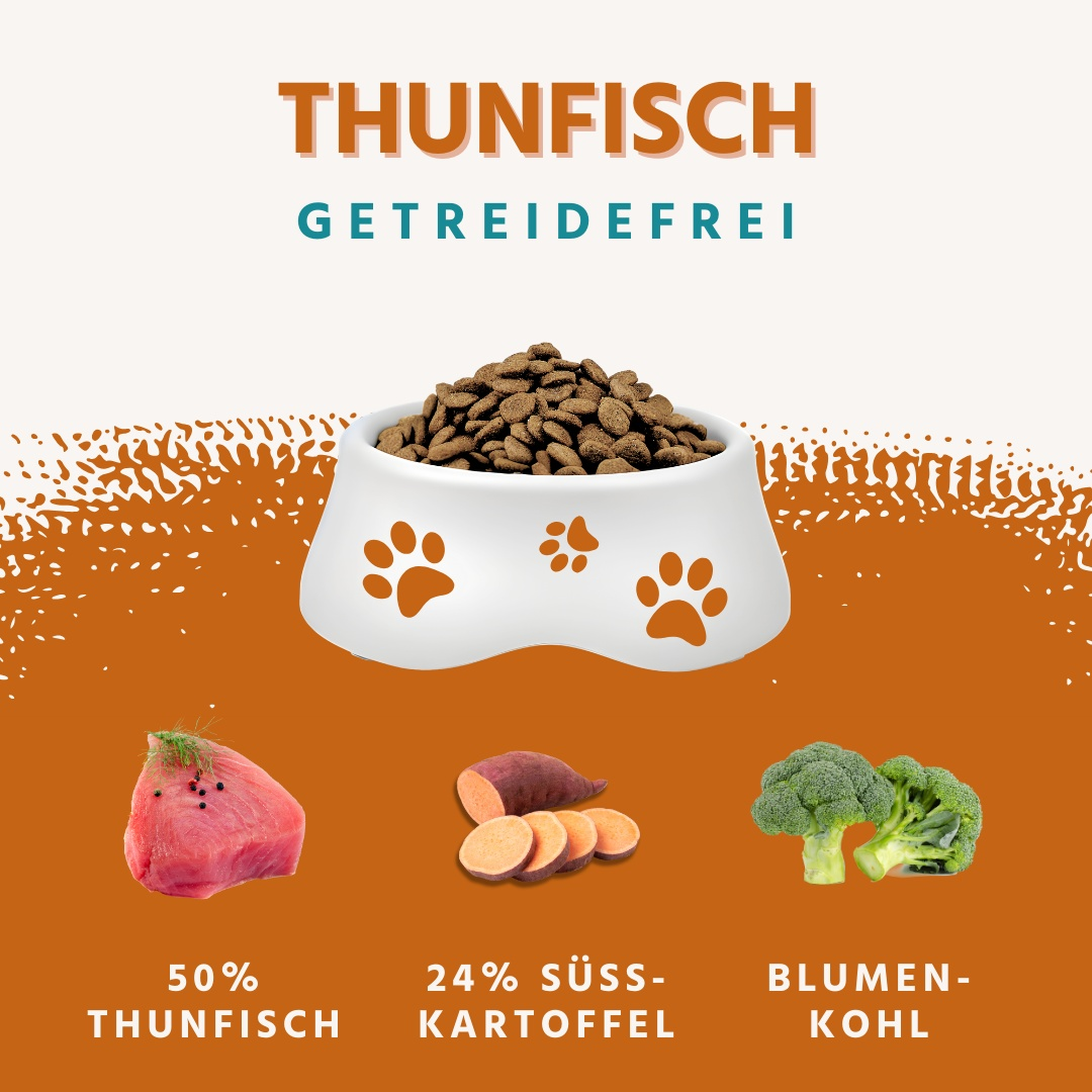 Trockenfutter mit Thunfisch - getreidefrei-Hundefutter-Wildfang-