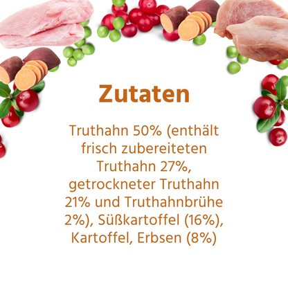 Sensitive Trockenfutter mit Truthahn - getreidefrei-Hundefutter-Wildfang-