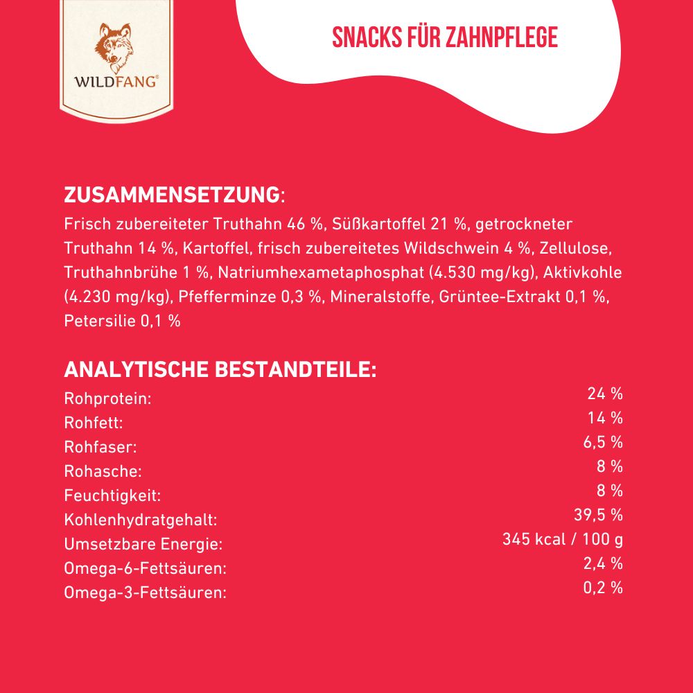 Zahnpflege Snacks - getreidefrei-Hundefutter-Wildfang-